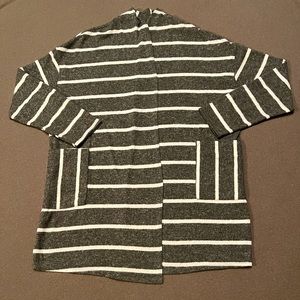 Ces Femme Gray and White Striped Cardigan